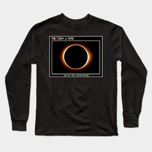 Solar Eclipse Frozen in Time April 08 - 2024 Print Long Sleeve T-Shirt